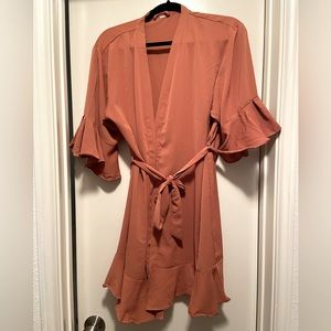 Flutter Sleeve Coral Robe, one size fits all (S/M/L)